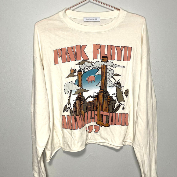 DAYDREAMER PINK FLOYD ANIMALS TOUR '77 LONG SLEEVE CROP TEE Size Medium - Picture 2 of 11